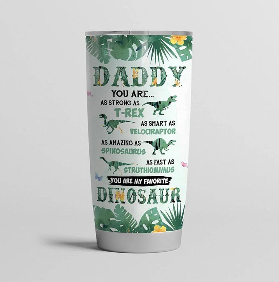 Personalized Daddysaurus T-rex And Children Gift Tumbler Custom Name Tumbler Personalized Gift For Him